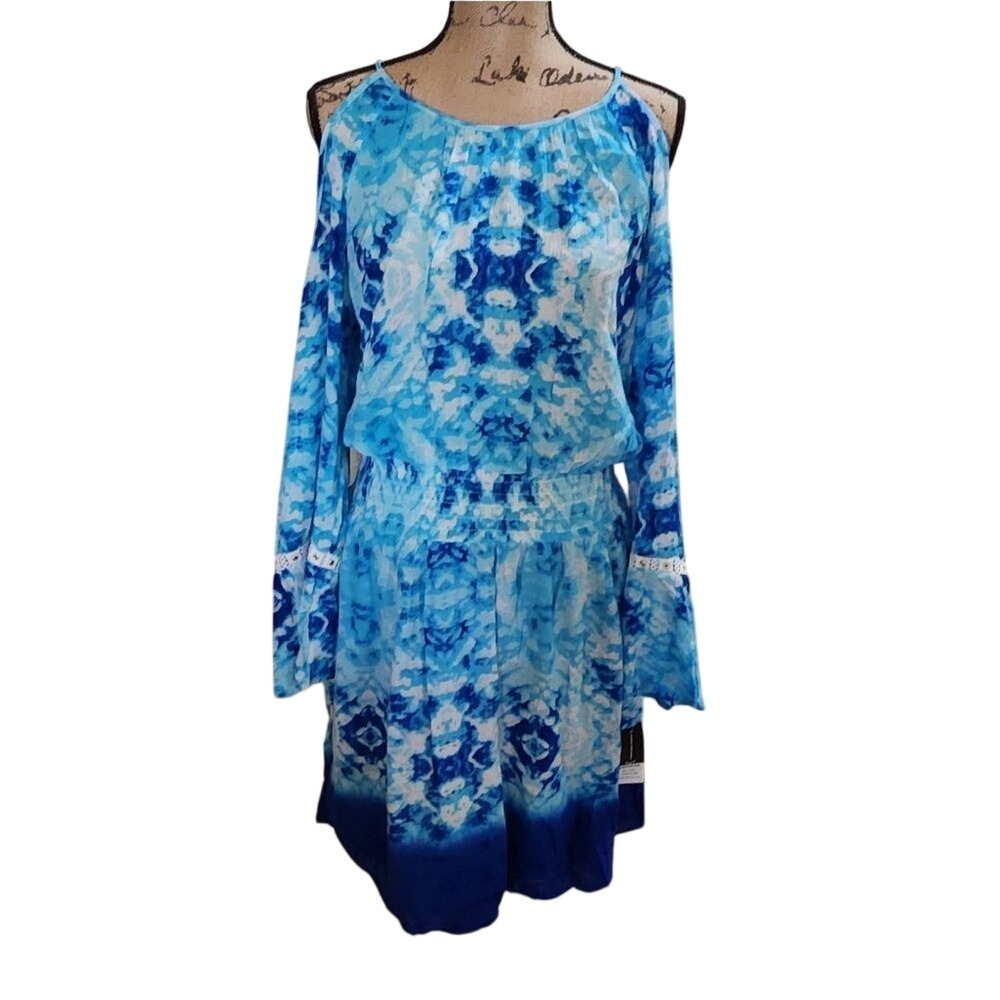 INC. Tie dye cold shoulder long sleeve shirt size large new!!!‎